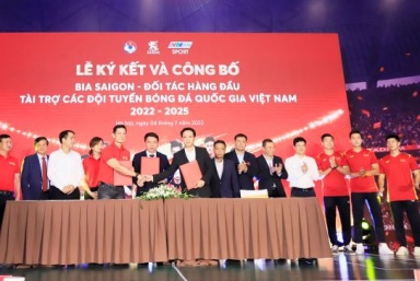 Bia Saigon trở thành đối tác hàng đầu - tài trợ cho đội tuyển bóng đá quốc gia Việt Nam trong 3 năm