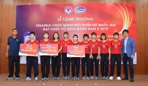 Vinamilk trao thưởng chúc mừng đội tuyển bóng đá Nữ Quốc gia vô địch Đông Nam Á 2019