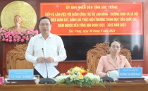 Deputy Minister Le Van Thanh worked in Soc Trang on the implementation of the National Target Program on Sustainable Poverty Reduction