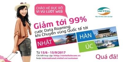 Viettel giảm tới 99% cước data roaming Nhật – Hàn – Úc đúng mùa du lịch