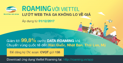 Đến Mỹ -Nhật – Thái - Hàn dùng Data Roaming Viettel với giá chỉ từ 400đ/MB