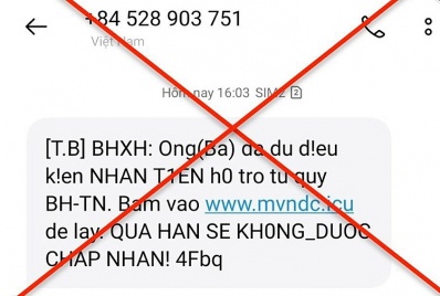 Nâng mức cảnh báo các tin nhắn lừa đảo nhận hỗ trợ từ Quỹ bảo hiểm thất nghiệp